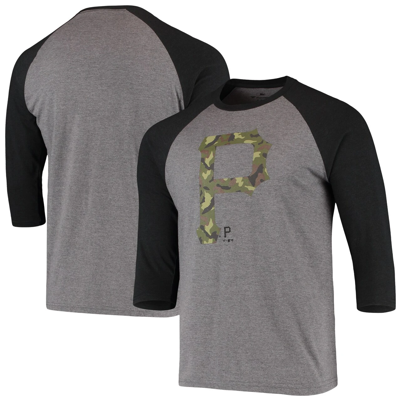 Men's Pittsburgh Pirates Fanatics Branded Heathered Gray Prestige 3/4-Sleeve T-Shirt 1 Men's Pittsburgh Pirates Fanatics Branded Heathered Gray Prestige 3/4-Sleeve T-Shirt