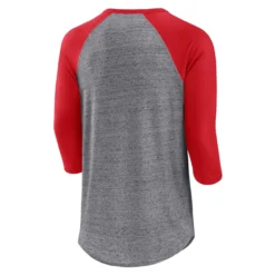 Men's Washington Nationals Fanatics Branded Heathered Gray/Red Iconic Above Heat Speckled Raglan Henley 3/4 Sleeve T-Shirt -Fanatics 4 sleeve t shirt pi4369000 altimages ff 4369079 a5a470f492452e79faf2alt3 full