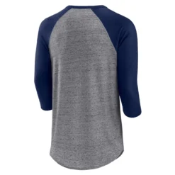 Men's New York Yankees Fanatics Branded Heathered Gray/Navy Iconic Above Heat Speckled Raglan Henley 3/4 Sleeve T-Shirt -Fanatics 4 sleeve t shirt pi4369000 altimages ff 4369081 59df1f8305e8302041c8alt3 full