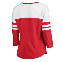 Women's Cincinnati Reds Fanatics Branded Heathered Red/White Women's Two-Toned Distressed Cooperstown Collection Tri-Blend 3/4-Sleeve V-Neck T-Shirt -Fanatics 4 sleeve v neck t shirt pi3858000 altimages ff 3858708 effd5bce0c4c57190abdalt3 full