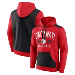 Men's Cincinnati Reds Fanatics Branded Red/Black Chip In Pullover Hoodie