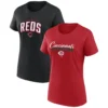 Women's Cincinnati Reds Fanatics Branded Red/Black Fan T-Shirt Combo Set