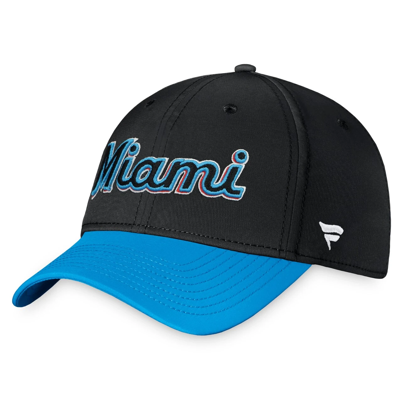 Men's Miami Marlins Fanatics Branded Black/Blue Core Flex Hat 1 Men's Miami Marlins Fanatics Branded Black/Blue Core Flex Hat