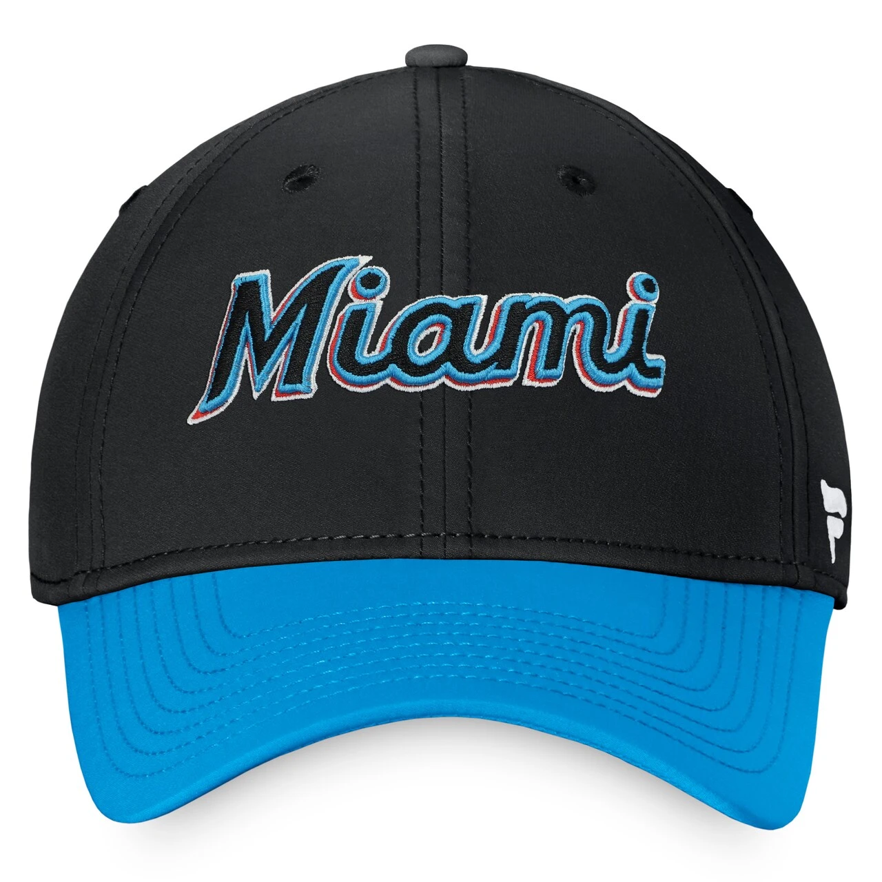 Men's Miami Marlins Fanatics Branded Black/Blue Core Flex Hat 2 Men's Miami Marlins Fanatics Branded Black/Blue Core Flex Hat - Image 2