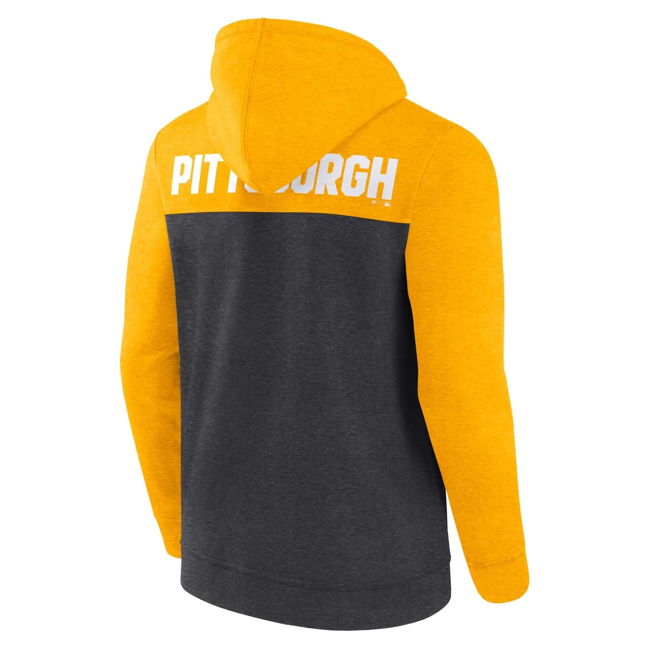 Men's Pittsburgh Pirates Fanatics Branded Heathered Charcoal/Heathered Gold Blown Away Full-Zip Hoodie 3 Men's Pittsburgh Pirates Fanatics Branded Heathered Charcoal/Heathered Gold Blown Away Full-Zip Hoodie - Image 3