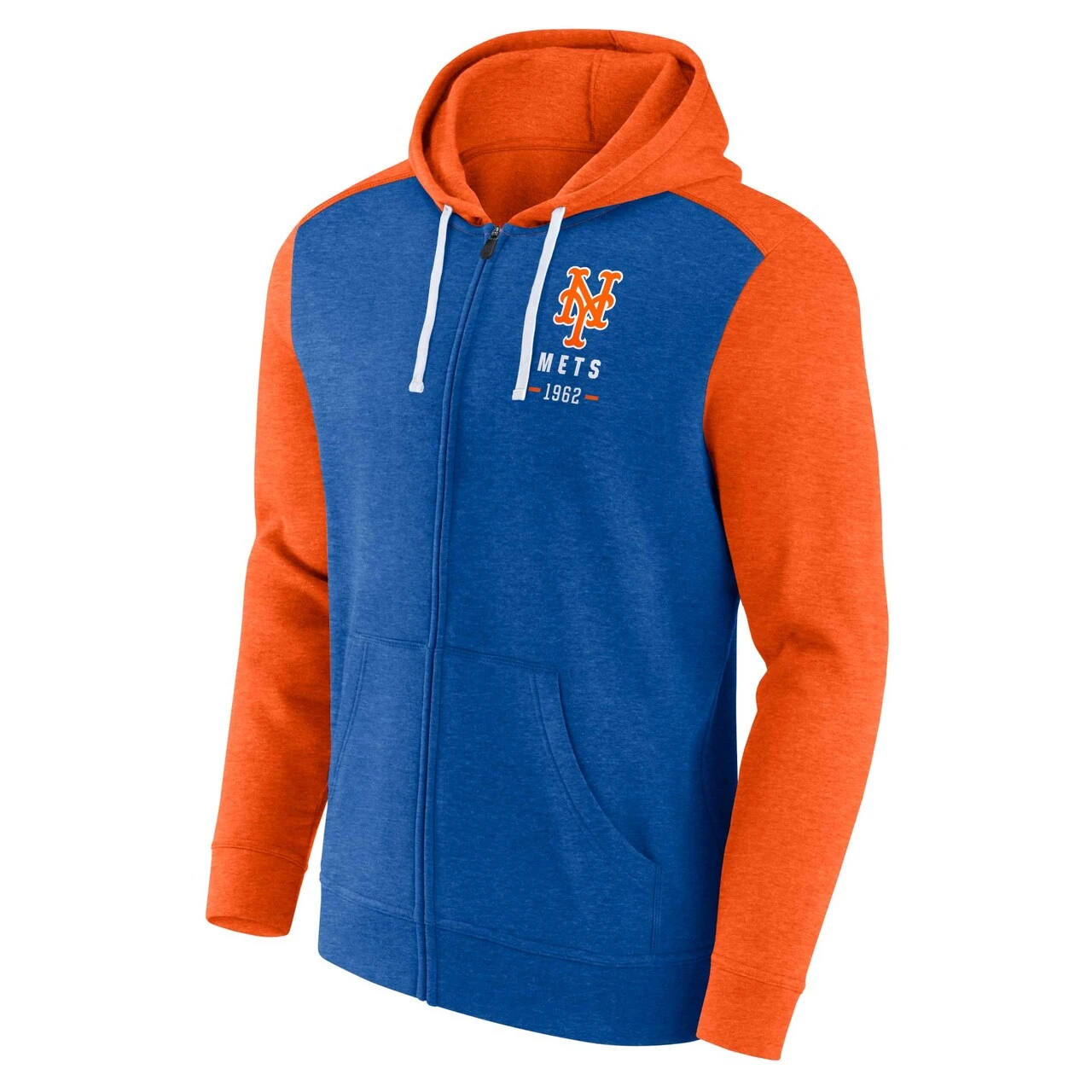 Men's New York Mets Fanatics Branded Heathered Royal/Heathered Orange Blown Away Full-Zip Hoodie 2 Men's New York Mets Fanatics Branded Heathered Royal/Heathered Orange Blown Away Full-Zip Hoodie - Image 2