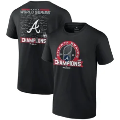 Men's Atlanta Braves Fanatics Branded Black 2021 World Series Champions Signature Roster T-Shirt