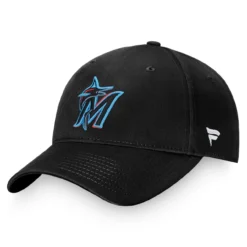 Men's Miami Marlins Fanatics Branded Black Core Adjustable Hat