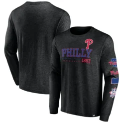 Men's Philadelphia Phillies Fanatics Branded Black High Whip Pitcher Long Sleeve T-Shirt