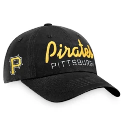 Men's Pittsburgh Pirates Fanatics Branded Black Iconic Script Adjustable Hat