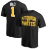Men's Pittsburgh Pirates Fanatics Branded Black Logo #1 Dad T-Shirt