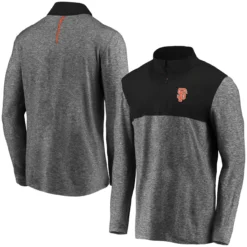 Men's San Francisco Giants Fanatics Branded Black Iconic Marble Clutch Half-Zip Jacket