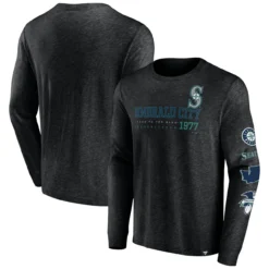 Men's Seattle Mariners Fanatics Branded Black High Whip Pitcher Long Sleeve T-Shirt