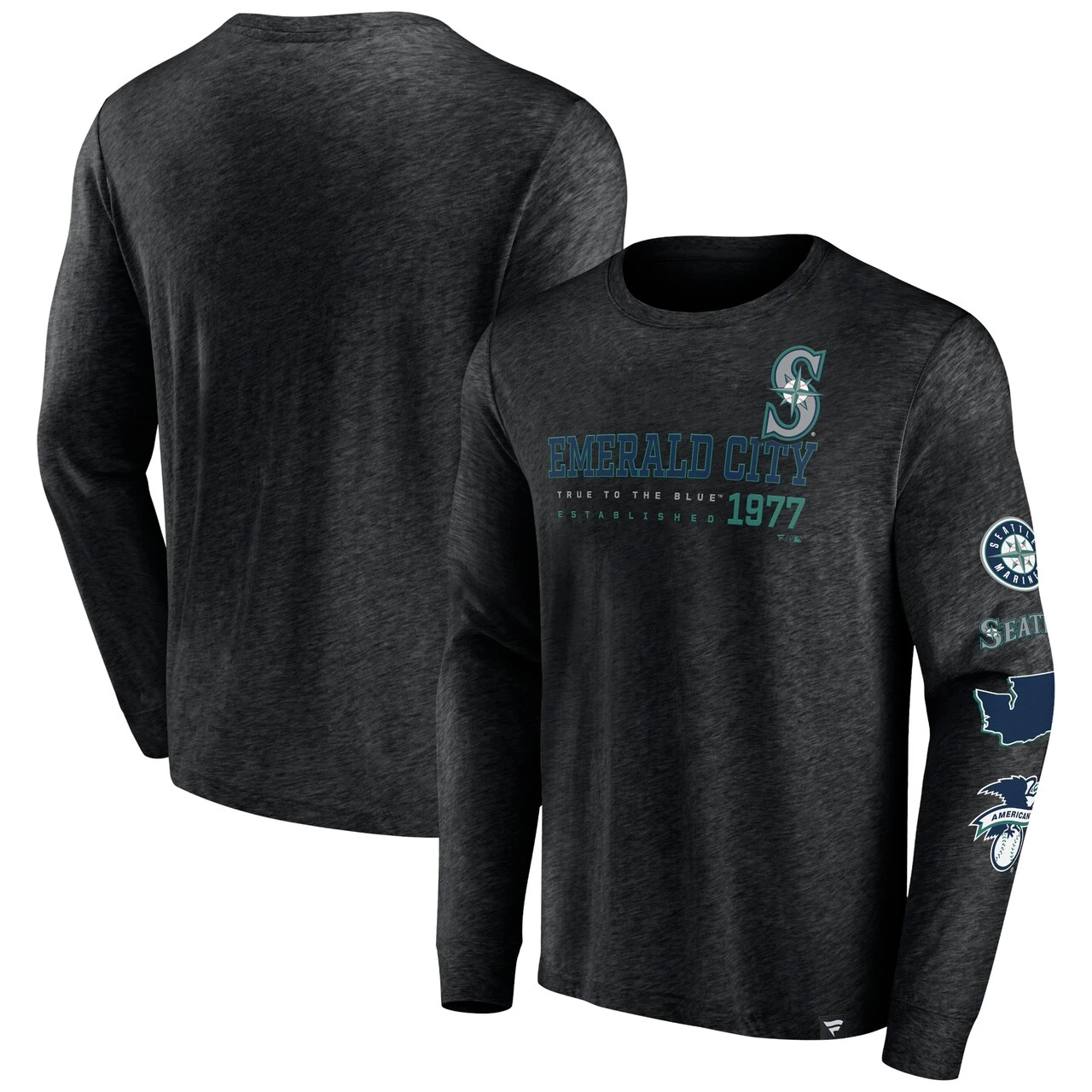 Men's Seattle Mariners Fanatics Branded Black High Whip Pitcher Long Sleeve T-Shirt 1 Men's Seattle Mariners Fanatics Branded Black High Whip Pitcher Long Sleeve T-Shirt