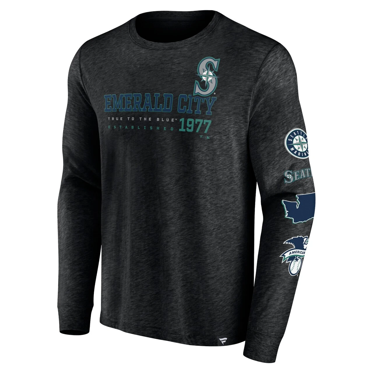 Men's Seattle Mariners Fanatics Branded Black High Whip Pitcher Long Sleeve T-Shirt 2 Men's Seattle Mariners Fanatics Branded Black High Whip Pitcher Long Sleeve T-Shirt - Image 2