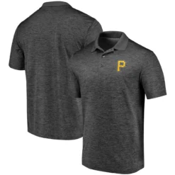 Men's Pittsburgh Pirates Fanatics Branded Charcoal Standard Bearer Space Dye Polo