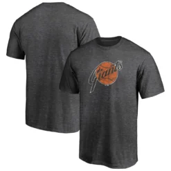 Men's San Francisco Giants Fanatics Branded Charcoal True Classics Throwback Logo Tri-Blend T-Shirt