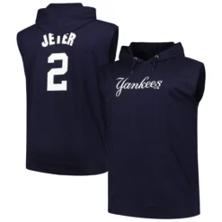 Men's New York Yankees Derek Jeter Fanatics Branded Navy Name & Number Muscle Tank Hoodie