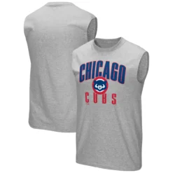 Men's Chicago Cubs Fanatics Branded Gray Game Legend Sleeveless Shooter T-Shirt