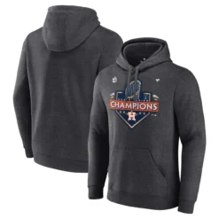 Men's Houston Astros Fanatics Branded Heather Charcoal 2022 World Series Champions Locker Room Pullover Hoodie