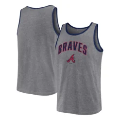 Men's Atlanta Braves Fanatics Branded Heather Gray Primary Tank Top