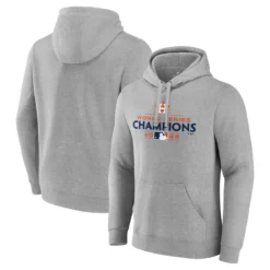 Men's Houston Astros Fanatics Branded Heather Gray 2022 World Series Champions Logo Pullover Sweatshirt