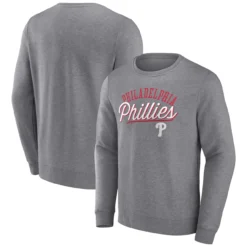 Men's Philadelphia Phillies Fanatics Branded Heather Gray Simplicity Pullover Sweatshirt