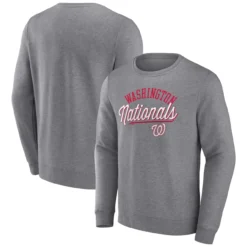 Men's Washington Nationals Fanatics Branded Heather Gray Simplicity Pullover Sweatshirt