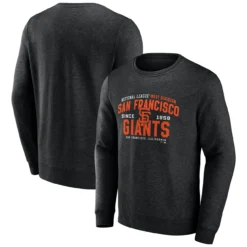 Men's San Francisco Giants Fanatics Branded Heathered Black Classic Move Pullover Sweatshirt