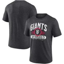 Men's San Francisco Giants Fanatics Branded Heathered Charcoal Badge Of Honor Tri-Blend T-Shirt