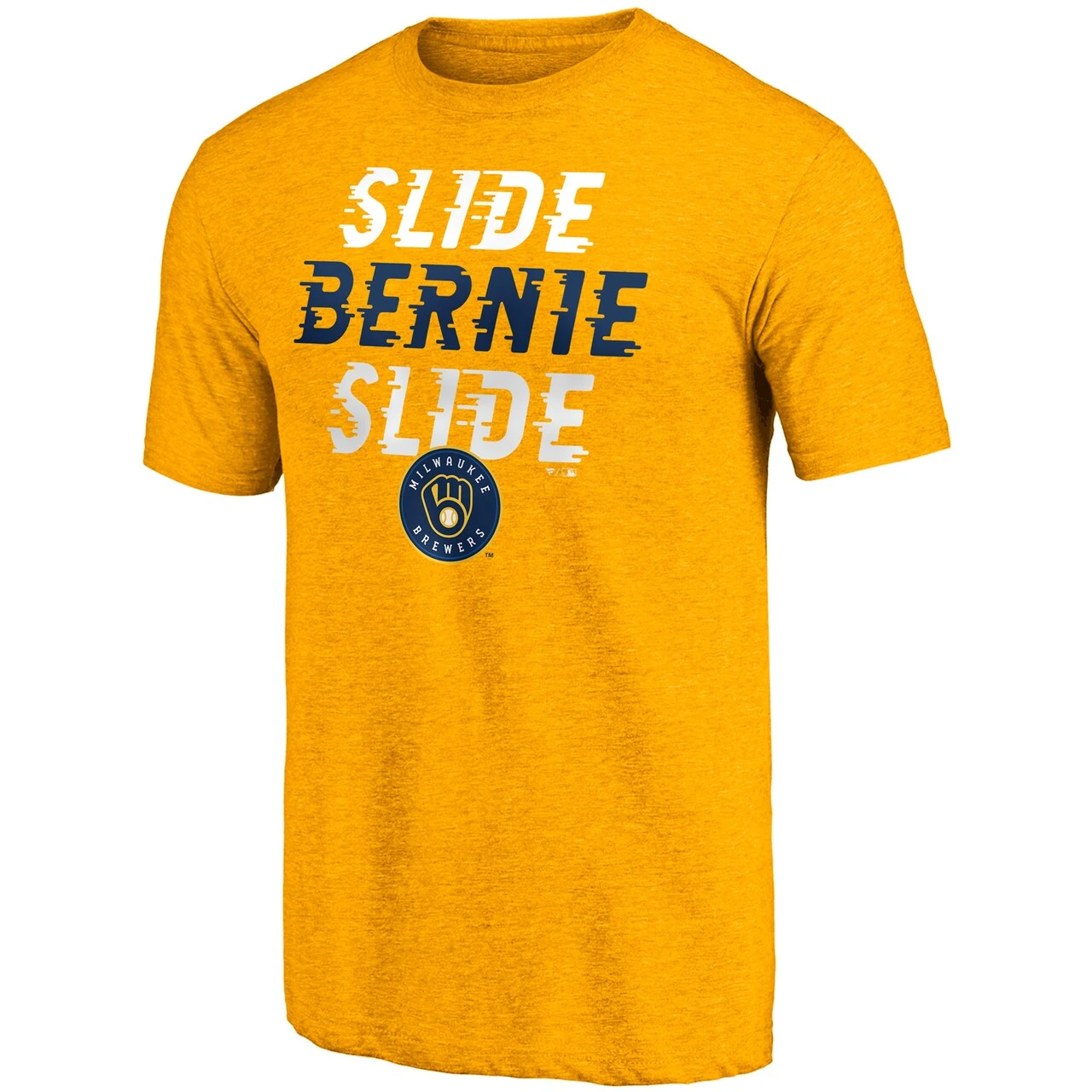 Men's Milwaukee Brewers Fanatics Branded Heathered Gold Hometown Tri-Blend T-Shirt 2 Men's Milwaukee Brewers Fanatics Branded Heathered Gold Hometown Tri-Blend T-Shirt - Image 2