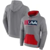 Men's Los Angeles Angels Fanatics Branded Heathered Gray Iconic Steppin Up Fleece Pullover Hoodie