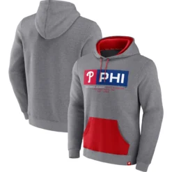 Men's Philadelphia Phillies Fanatics Branded Heathered Gray Iconic Steppin Up Fleece Pullover Hoodie