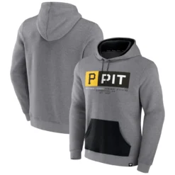 Men's Pittsburgh Pirates Fanatics Branded Heathered Gray Iconic Steppin Up Fleece Pullover Hoodie
