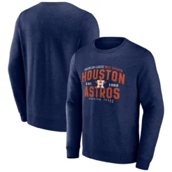 Men's Houston Astros Fanatics Branded Heathered Navy Classic Move Pullover Sweatshirt