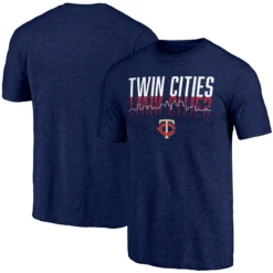 Men's Minnesota Twins Fanatics Branded Heathered Navy Hometown Tri-Blend T-Shirt