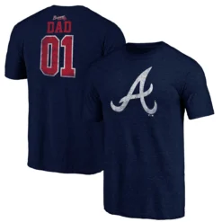 Men's Atlanta Braves Fanatics Branded Navy Greatest Dad Tri-Blend T-Shirt