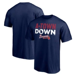 Men's Atlanta Braves Fanatics Branded Navy Hometown A-Town Down T-Shirt