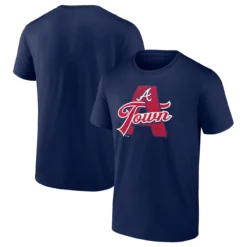 Men's Atlanta Braves Fanatics Branded Navy Hometown A Town Map T-Shirt