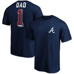 Men's Atlanta Braves Fanatics Branded Navy Number One Dad Team T-Shirt