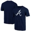 Men's Atlanta Braves Fanatics Branded Navy Weathered Official Logo Tri-Blend T-Shirt