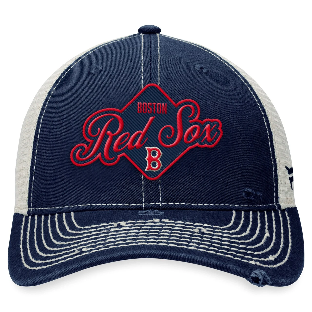 Men's Boston Red Sox Fanatics Branded Navy Heritage Trucker Snapback Hat - Image 2