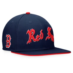 Men's Boston Red Sox Fanatics Branded Navy Iconic Old English Snapback Hat
