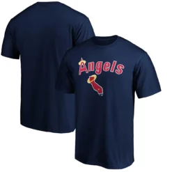 Men's California Angels Fanatics Branded Navy Team Cooperstown Collection Wahconah T-Shirt