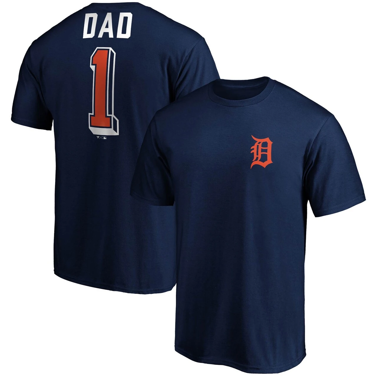 Men's Detroit Tigers Fanatics Branded Navy Number One Dad Team T-Shirt 1 Men's Detroit Tigers Fanatics Branded Navy Number One Dad Team T-Shirt
