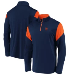 Men's Detroit Tigers Fanatics Branded Navy Primary Logo Quarter-Zip Jacket