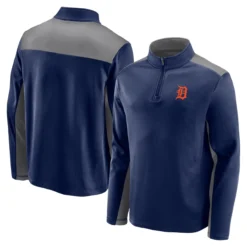 Men's Detroit Tigers Fanatics Branded Navy Team Primary Logo Quarter-Zip Jacket