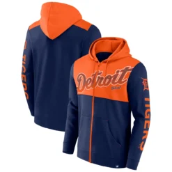 Men's Detroit Tigers Fanatics Branded Navy Walk Off Fleece Full-Zip Hoodie