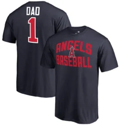 Men's Los Angeles Angels Fanatics Branded Navy 2019 Father's Day Number 1 Dad T-Shirt