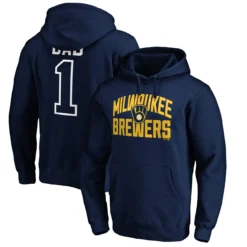 Men's Milwaukee Brewers Fanatics Branded Navy Father's Day #1 Dad Pullover Hoodie